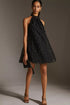 Halter Swing Mini Dress - Black Petal